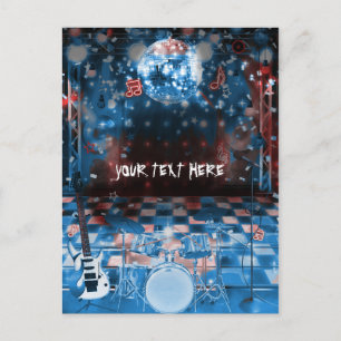 Carte Postale Fête de ROCK STAR Anniversaire Musical Danse Merci