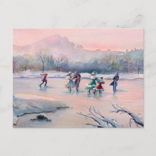 Carte Postale FÊTE DE SKATING DE GLACE par SHARON SHARPE Card (Devant)