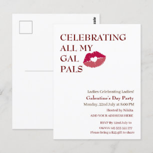 Carte Postale FÊTE DE TOUTE MA GAL Galentine's Day Girls Night