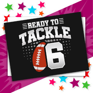 Carte Postale Fête d'enfants de football à la tackle de 6 ans po