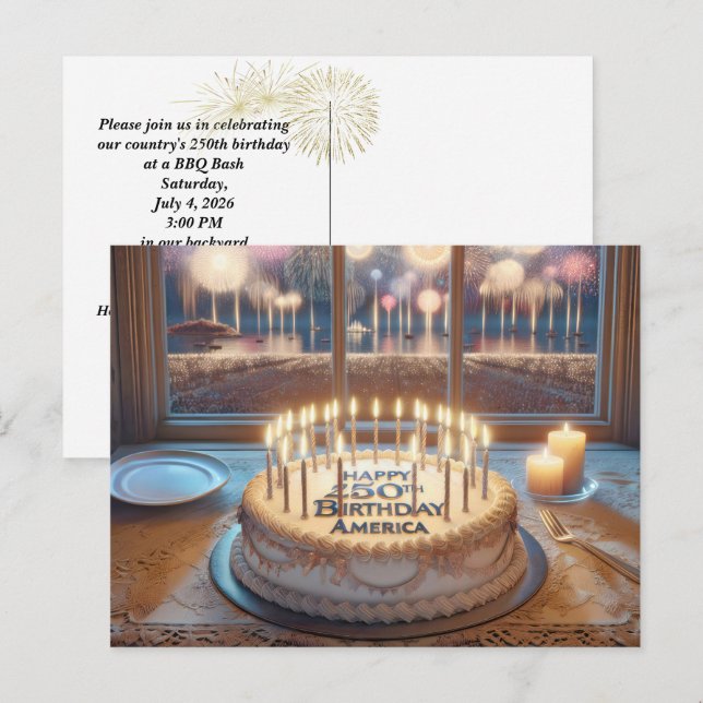Carte Postale Fête des 250 ans de l'Amérique (Devant / Derrière)