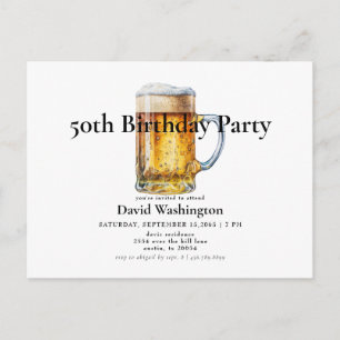 Carte Postale Fête des 50 ans de l'homme à la bière pression