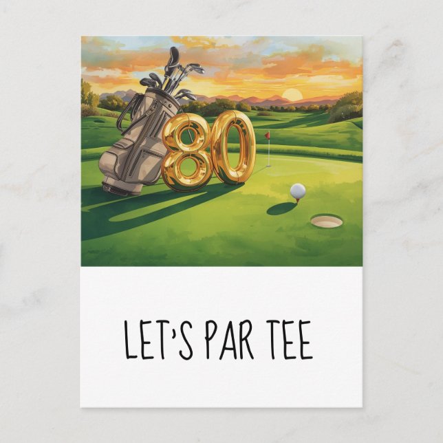 Carte Postale Fête des 80 ans de Golf  Allons-y pour un par ! (Devant)