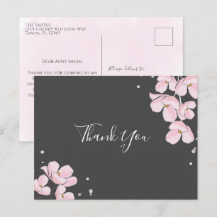 Carte Postale Fête des mariées Aquarelle Florale Fleurs de ceris