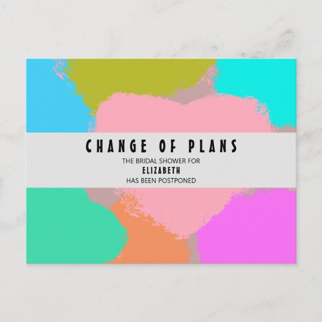 Carte Postale Fête des mariées Changement de plan Coeurs (Devant)