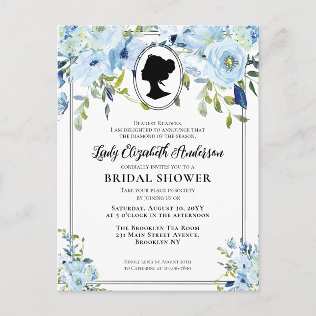 Carte Postale Fête des mariées de l'ère de la régence de fleurs  (Devant)