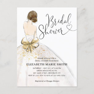 Carte Postale Fête des mariées de Mariage d'or blanc de mariée m