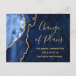 Carte Postale Fête des mariées en marbre doré moderne reportée