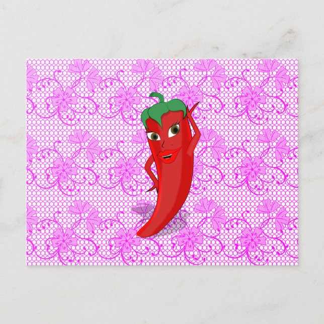 Carte Postale Fête des mariées Fiesta Avec Rouge Hot Pepper Diva (Devant)