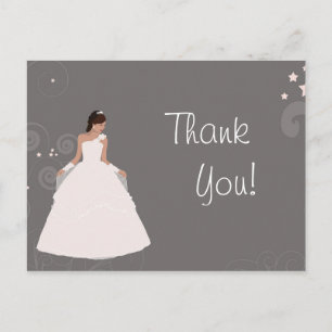 Carte Postale Fête des mariées Mariée fantaisie robe blanche Mer