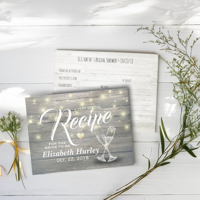 Carte Postale Fête des mariées Recette Verres Champagne Lumières (Créateur téléchargé)