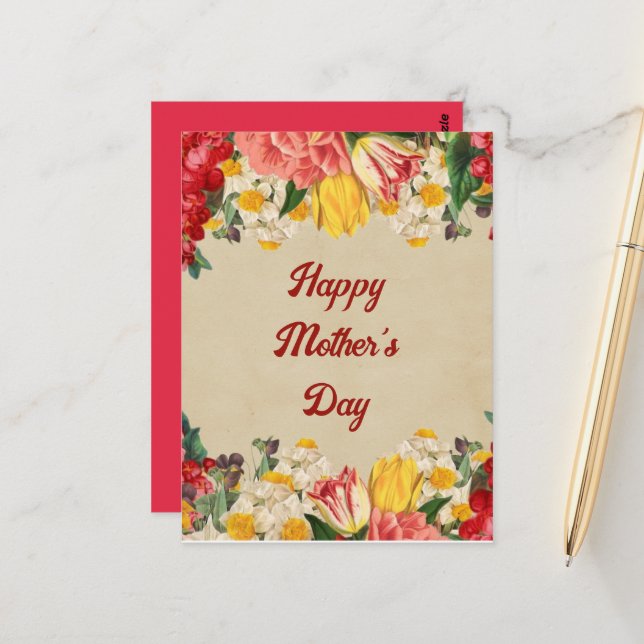 Carte Postale Fête des mères 2025 (Devant/Arrière en situation)