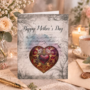Carte Postale Fête des mères Conception du coeur multimédia mixt