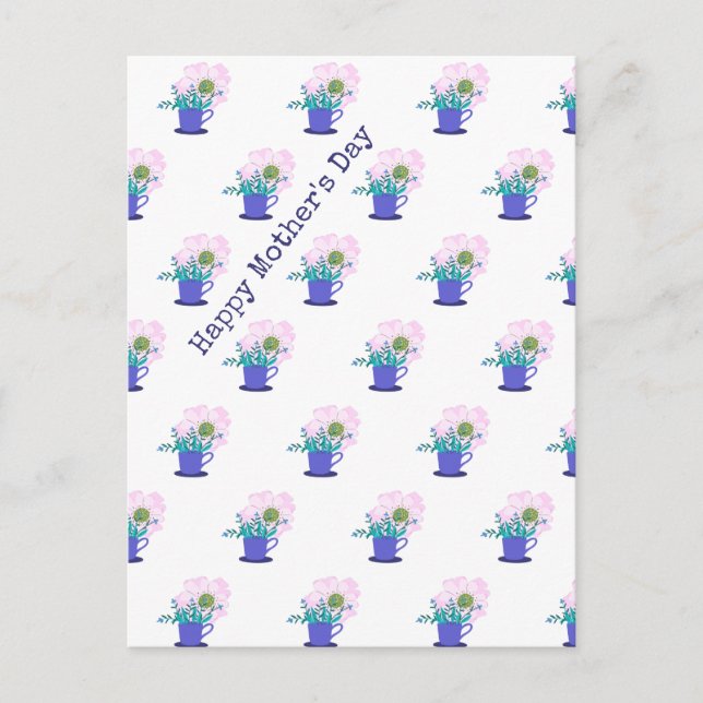Carte Postale Fête des mères florales joyeuses (Devant)