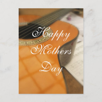 Carte Postale Fête des Mères Guitare Simple Élégante
