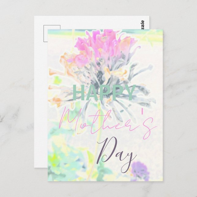 Carte Postale Fête des mères impressionnistes florales Abstraite (Devant / Derrière)