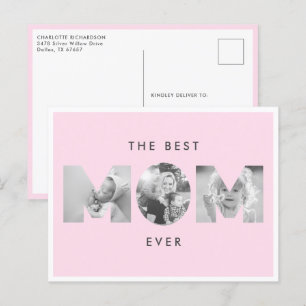 Carte Postale Fête des Mères Meilleure Maman Jamais Dusty Rose P