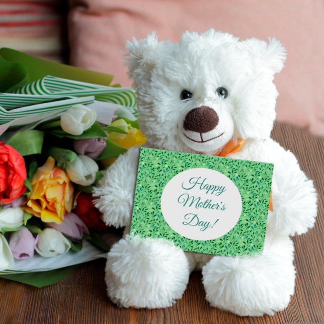 Carte Postale Fête des mères motif aquarelle feuille vert (Créateur téléchargé)