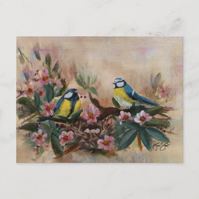 Carte Postale Fête des Mères Oiseaux (Devant)