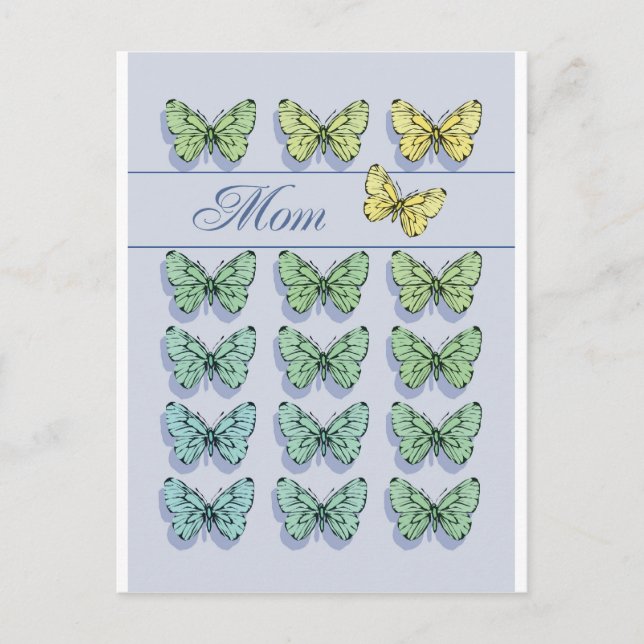 Carte Postale Fête des mères Papillon volant (Devant)