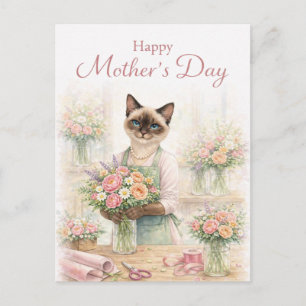 Carte Postale Fête des mères pour les amoureux des chats