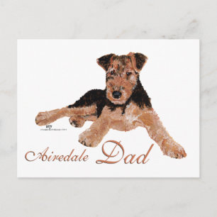 Carte Postale Fête des Pères Airedale Terrier