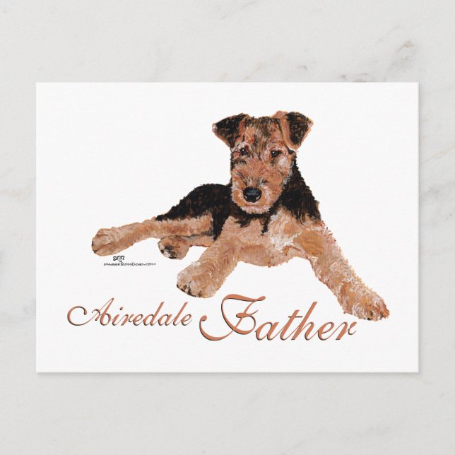 Carte Postale Fête des Pères Airedale Terrier (Devant)