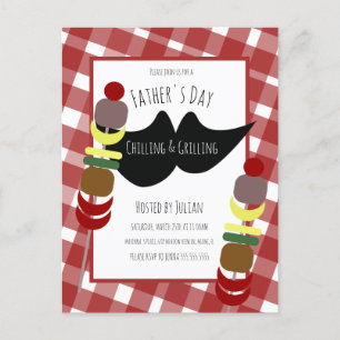 Carte Postale Fête des pères barbecue Pique-nique Grillades de r