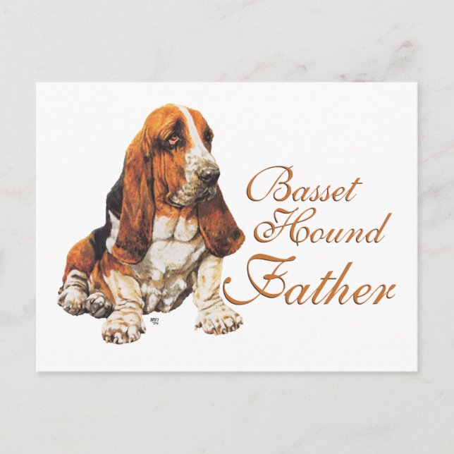 Carte Postale Fête des pères Basset Hound (Devant)