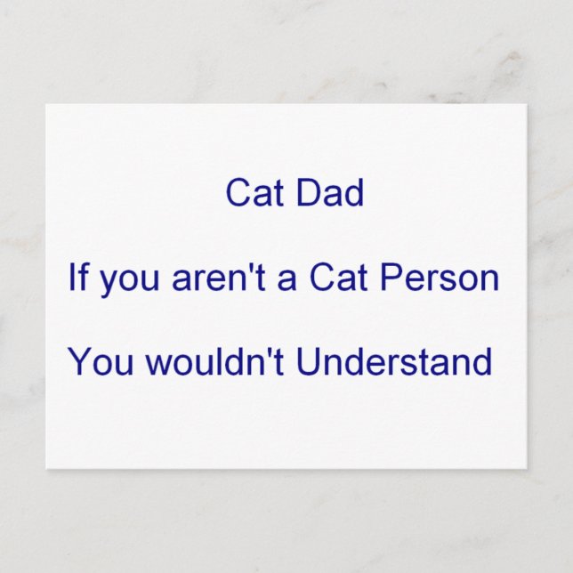 Carte Postale Fête des pères Chat Papa (Devant)