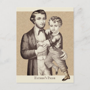 Carte Postale Fête des pères Cutest vintage père et fils CC1128