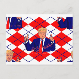 Carte Postale fête des pères donald trump