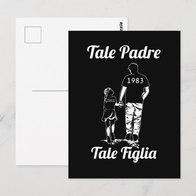 Carte Postale Fête des pères Personnalisée Du Nom Du Père Et De  (Devant / Derrière)