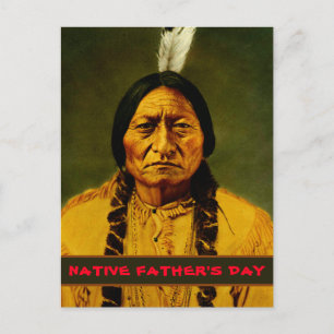Carte Postale Fête des pères tribale américaine native Sitting B