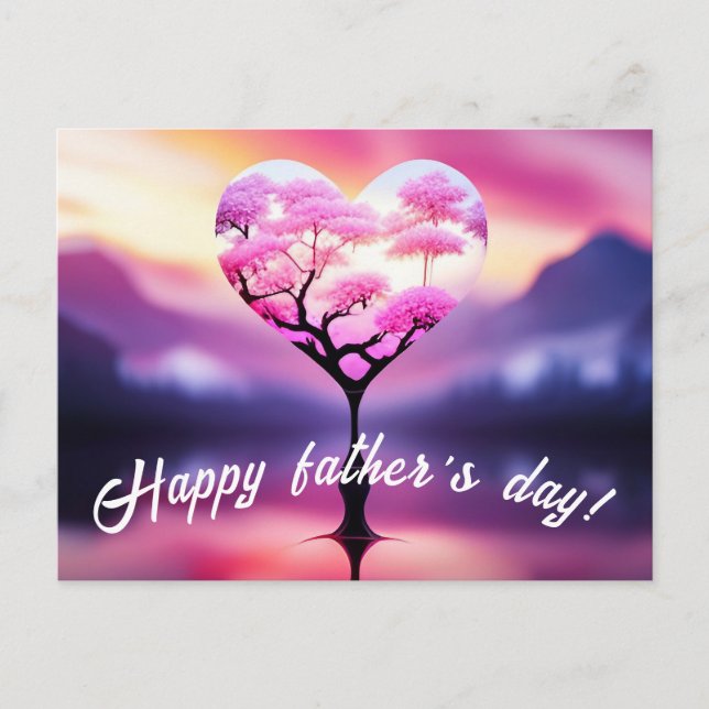 Carte postale Fête des pères unique : Heart Tree D (Devant)