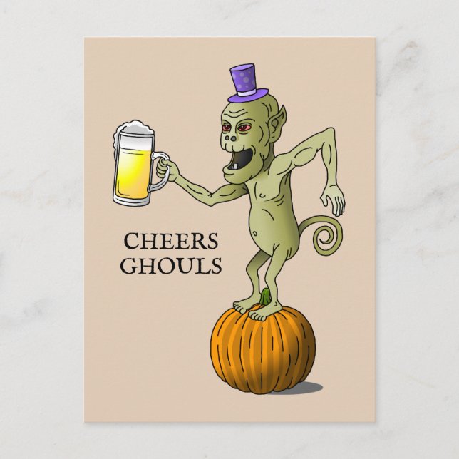 Carte Postale Fête d'Halloween des goules (Devant)