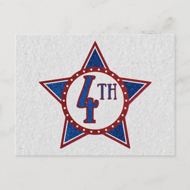 Carte Postale Fête du 14 juillet scintillante (Devant)