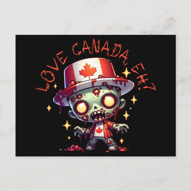 Carte Postale Fête du Canada des zombies (Devant)