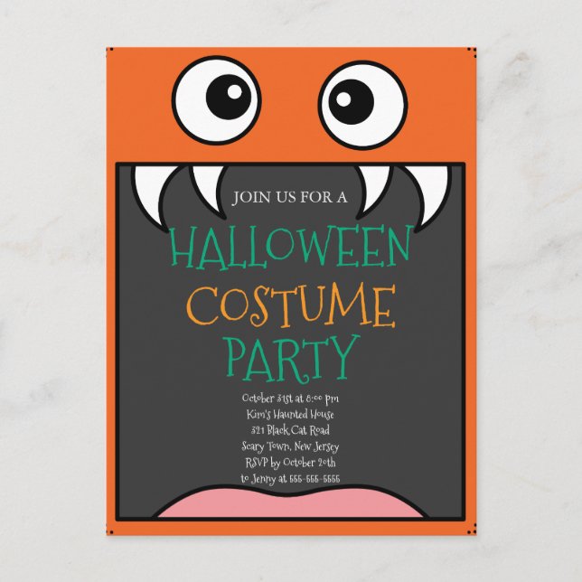 Carte Postale Fête du costume d'Halloween (Devant)