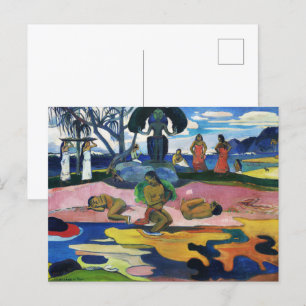 Carte Postale Fête du Dieu par Paul Gauguin Culture polynésienne