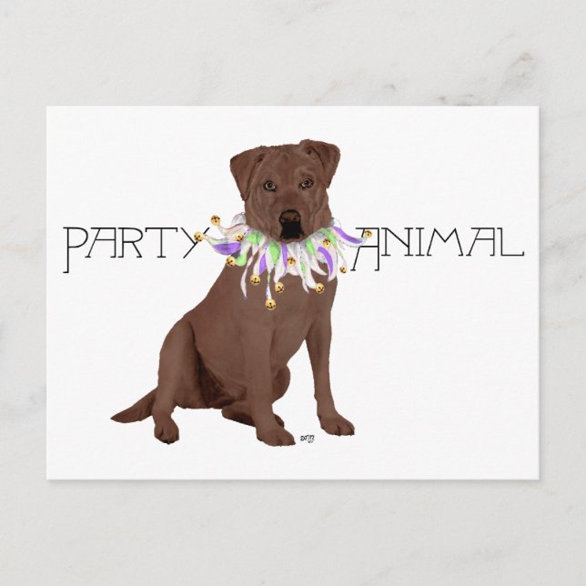 Carte Postale Fête du Labrador Retriever au Chocolat (Devant)