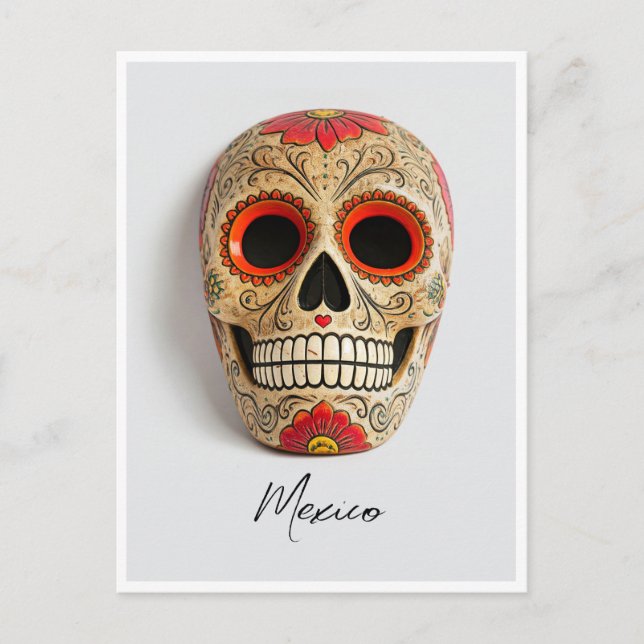 Carte Postale Fête du Mexique du masque des morts (Devant)