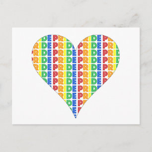 Carte Postale Fête du mois des Gay pride LGBT Rainbow Heart