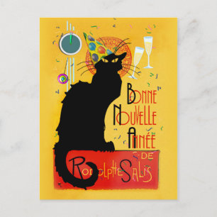 Carte Postale Fête du Nouvel An au Le Chat Noir