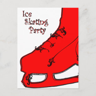 Carte Postale fête du patinage sur glace invitation paisley
