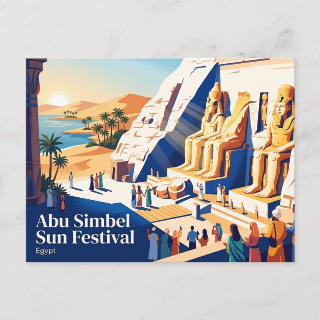 Carte Postale Fête du Soleil d'Abu Simbel Égypte (Devant)