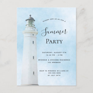 Carte Postale Fête estivale sur la plage phare de plage invitati