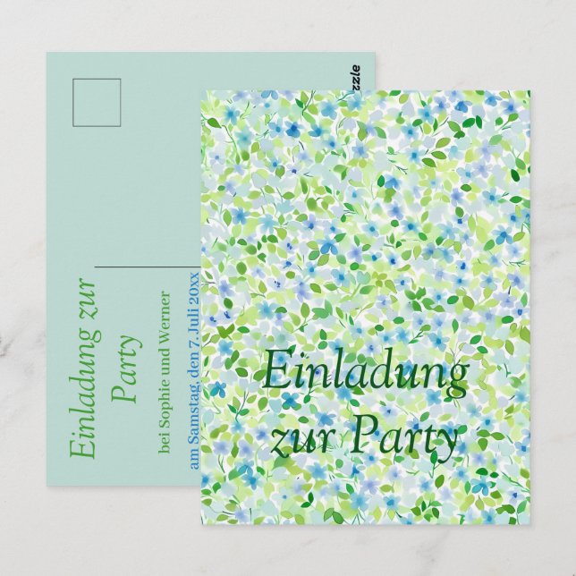 Carte Postale Fête florale aux douces teintes pastel (Devant / Derrière)