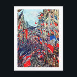 Carte Postale Fête Nationale à Paris, Claude Monet<br><div class="desc">Oscar-Claude Monet (14 novembre 1840 - 5 décembre 1926) était un peintre français, un fondateur de la peinture impressionniste française et le praticien le plus constant et le plus prolifique de la philosophie du mouvement d'exprimer ses perceptions avant la nature, surtout en ce qui concerne la peinture en plein air...</div>