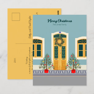 Carte Postale Fête Noël Portugais Maison Postcar
